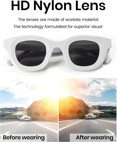 Vista 6 de Veda Tinda Vision Gafas de sol retro para mujer y hombre, gafas de sol de moda, lentes de color, protección UV, C24