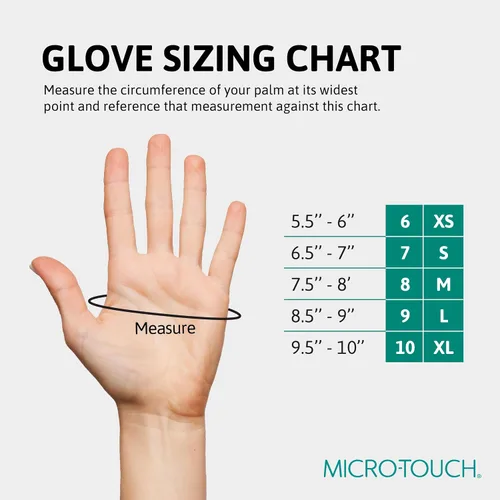 Vista 5 de Ansell MICRO-TOUCH NITRAFREE - Guantes de nitrilo de 3.9 mil, sin polvo con punta de dedo texturizada, talla L, azul (caja)