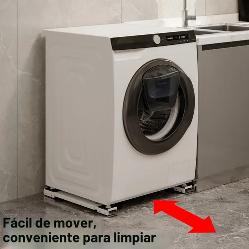 Vista 4 de Rodillos de electrodomésticos resistentes, máximo 32 pulgadas, rodillos extensibles de segunda generación, base de lavadora móvil para mover Negro