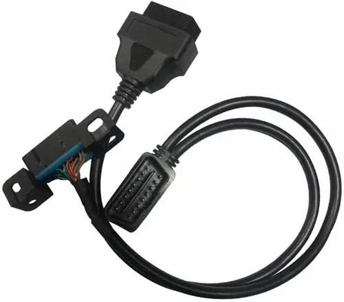 Vista 2 de OBD2 Cable de extensión de ángulo recto macho a hembra recto compatible con vehículos Buick y Wuling de 1.181 in