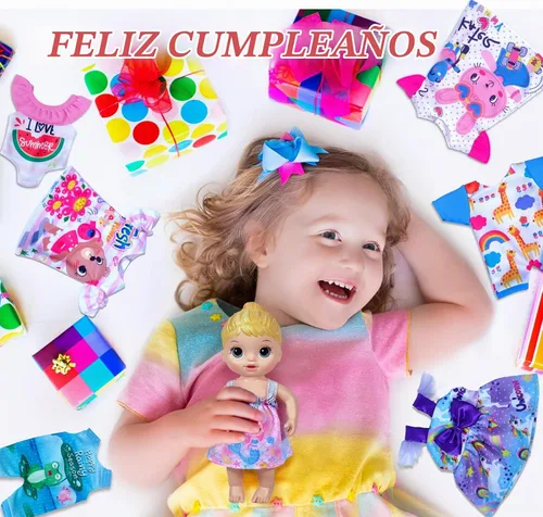 Vista 5 de ARTST Alive - Ropa de bebé, 7 juegos de ropa de muñeca de bebé, accesorios de vestido, traje de baño para muñecas de 10 a 12 pulgadas, niñas