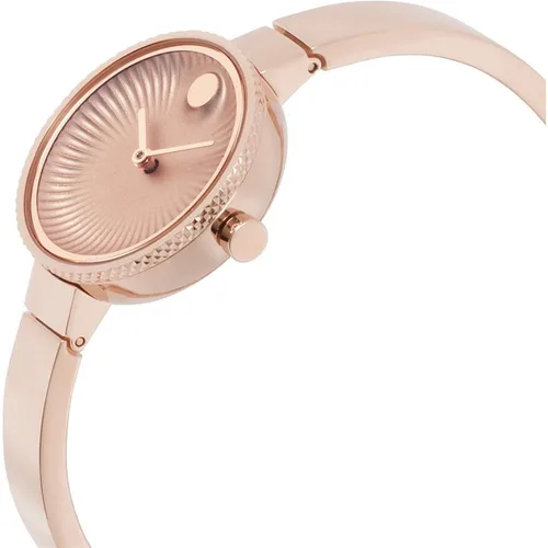 Vista 2 de Movado Womens Swiss Edge Rose Oro Acero Inoxidable Bangle Bracelet Watch 3680022