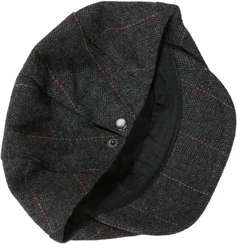 Vista 2 de FALETO Sombrero plano de Ivy Gatsby Newsboy para hombre, invierno, primavera, otoño, conducción, taxista, gorra de caza