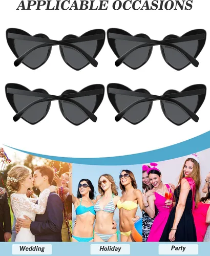 Vista 4 de Hoteam 100 pares de lentes de sol en forma de corazón, gafas de sol de despedida de soltera a granel, decoraciones de despedida de soltera