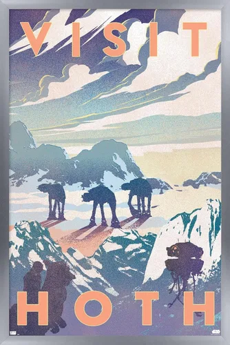 Vista 11 de Trends International Star Wars: Hoth - Póster de pared Visit Hoth, 14.725 x 22.375 pulgadas, versión enmarcada de madera de granero
