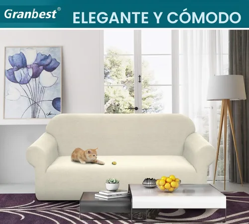 Vista 2 de Granbest Funda de Sofá Premium Repelente al Agua de Alta Elasticidad Funda Deslizable para Sofá de Tela Súper Suave (Beige, Grande)