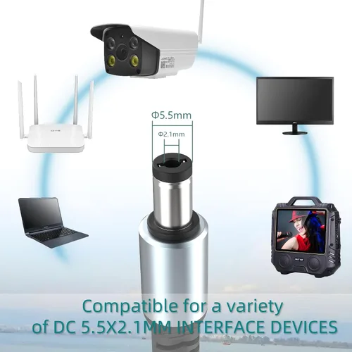 Vista 4 de Cable de alimentación USB C a CC de 3.3 pies x 0.083 in, para laptop Starlink mini cable de carga USB C entrada a salida DC5521 20V5A, funciona