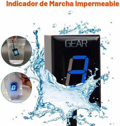 Vista 2 de Indicador de engranaje de motocicleta de 6 velocidades, indicador digital de engranajes, pantalla de engranajes impermeable, compatible con Yamaha