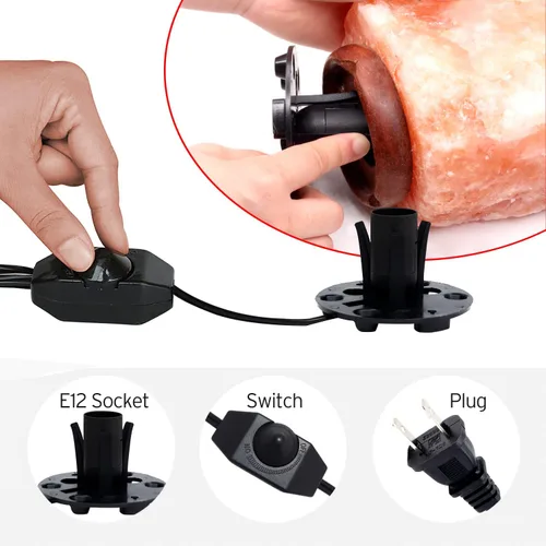 Vista 2 de Betus Cable de alimentación de lámpara de sal de repuesto original mejorado con interruptor de control de intensidad y montaje de base para lámparas