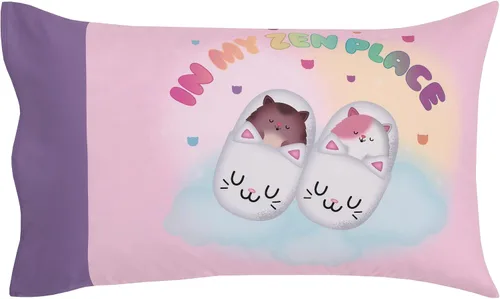 Vista 5 de NoJo DreamWorks Gabby's Dollhouse Dream It Up Arcoíris Multicolor Hora de Dormir - Juego de cama de 4 piezas para cama de niño pequeño - Edredón La