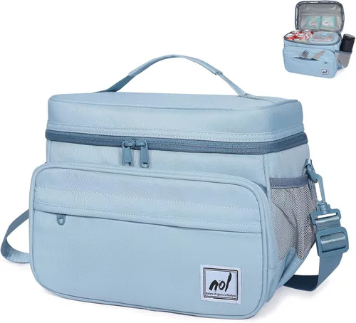 Vista 9 de NOL Natural Organic Lifestyle Loncheras totalmente aisladas para mujeres y hombres, bolsa enfriadora de nailon ligera para comidas de adultos