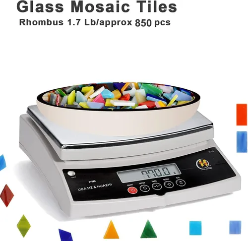 Vista 4 de Pocoukate Kit de azulejos de mosaico para manualidades, azulejos de mosaico de vidrio a granel, 850 piezas, 4 formas mixtas, suministros