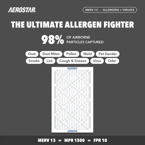 Vista 3 de Aerostar Multi - Filtro de aire de 1 pulgada para aire acondicionado y horno, Blanco