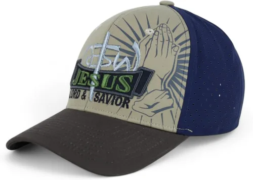 Vista 22 de Trendy Apparel Shop Gorra de bola cristiana bordada a mano Only Jesus Praying Azul marino