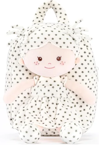 Vista 41 de Onetoo Mochila para niños pequeños, regalos de regreso a clases, mochilas para niñas y niños con muñecas de bebé ligeras y suaves en vestido