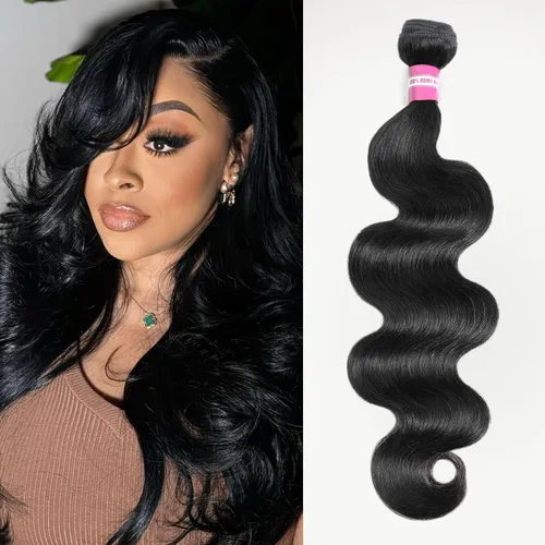 Vista 54 de DMKEEP Extensiones de cabello humano ondulado con cierre, 12, 14, 16+10 pulgadas, 100% cabello virgen brasileño sin procesar, 3 paquetes con cierre