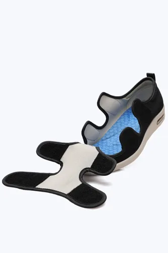 Vista 5 de ZUMEIJIA Zapatos para diabéticos para mujer, zapatos casuales ajustables para caminar, zapatos anchos para ancianos, pies hinchados