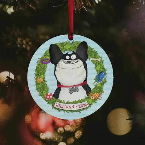 Vista 2 de Adorno personalizado, adorno personalizado con nombre, adorno personalizado para árbol de Navidad para amantes de los perros I See Me!
