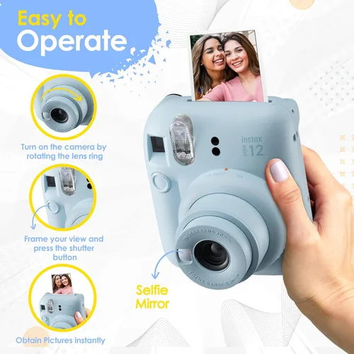 Vista 5 de Fujifilm Instax Mini 12 - Cámara instantánea y película Fuji (60 hojas) (azul pastel)