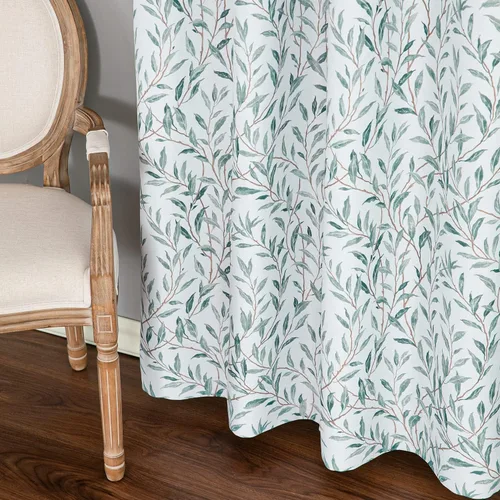 Vista 5 de Leeva Cortinas 80% opacas para dormitorio, tratamiento de ventanas rústicas para habitación de granja, 2 paneles con ojales en la parte superior