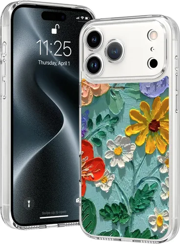 Vista 11 de OOK Magnetic for iPhone 17 Case Clear Pretty Flower Girls Women [Not Yellowing][Screen Protector] [ MagSafe Compatible] with Full Camera Lens