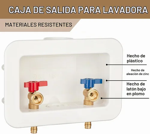 Vista 4 de [1 unidad] Lingmfg Caja de salida para lavadora PEX-A expansión con drenaje central de 2 pulgadas, expansión PEX-A de 1/2 pulgada, conecta mangueras