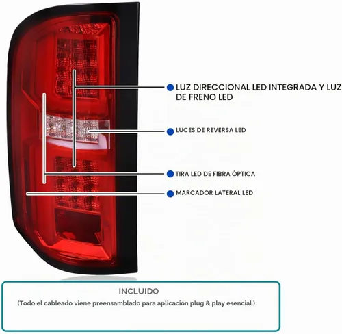 Vista 3 de SPEC-D TUNING Luces traseras LED rojas con barras de luz LED compatibles con Chevy Silverado 2007-2013 1500/2500HD/3500HD, montaje de par izquierdo