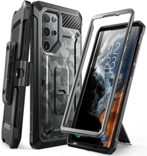 Vista 10 de SUPCASE Funda para Samsung Galaxy S22 Ultra con Soporte (Unicorn Beetle Pro), [Marco Frontal Integrado y Clip para Cinturón]