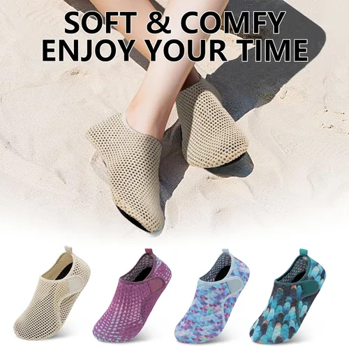 Vista 6 de Scurtain Zapatos de agua descalzos para mujeres y hombres, calcetines acuáticos de secado rápido para la playa, sandalias de verano