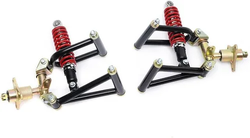 Vista 2 de Conjunto de basculante de suspensión delantera, kit de montaje de brazo de suspensión delantera, basculante superior e inferior, kit de amortiguador