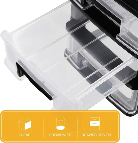 Vista 7 de Homoyoyo 3 cajones de plástico de oficina pequeño Rv baño almacenamiento para espacios pequeños Cajones de plástico Organizador