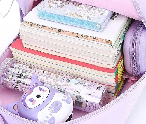 Vista 3 de Kuromi - Mochila de personaje de dibujos animados japoneses, mochila escolar