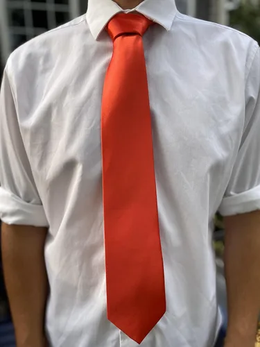 Vista 68 de tiemart Corbata de color sólido para hombre Longitud estándar