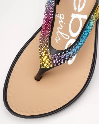 Vista 3 de bebe Girls' Sandals - Glitter Rhinestone Thong Flip Flops (Little KidBig Kid)