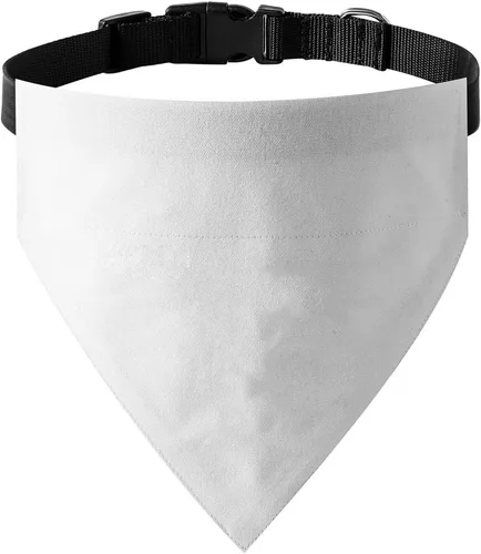 Vista 12 de Sublimación en blanco DIY perro bandana collar con hebilla ajustable, fuerte anillo en D para fácil correa de perro bandana, collar ajustable