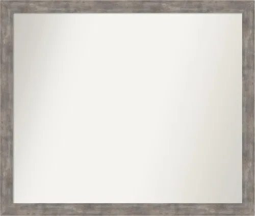 Vista 84 de Amanti Art Silver Bathroom Mirror for Over Sink, 26x45 Custom Made Marred Pewter Rectangle Vanity Mirror, Oversize Casual Wood Frame, Hangs Estaño