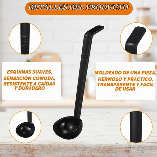 Vista 4 de Tioncy 10 cucharones pequeños de 1 onza de 7.1 pulgadas para servir salsa, sopa, aderezo, ponche, salsa, cóctel, jugos de frutas, cuchara