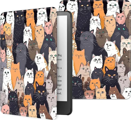 Vista 21 de Funda para Kindle básico de 6 pulgadas (11.ª generación), múltiples ángulos, piel sintética, delgada, con función de encendido y apagado automático