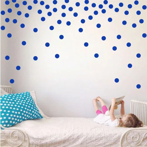 Vista 15 de Adhesivos decorativos de vinilo para pared, diseño de círculos de lunares, fácil de despegar y pegar, adhesivos decorativos extraíbles para Verde