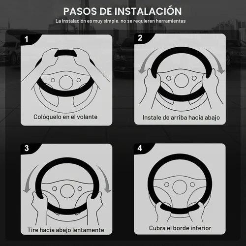 Vista 5 de Funda de volante esponjosa, protector de volante de coche universal de 15 pulgadas con diamantes de imitación de cristal coloridos, protector