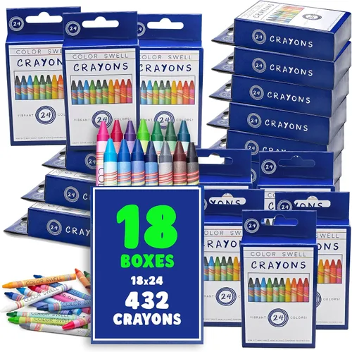 Vista 15 de Color Swell Paquete de 24 crayones – no tóxicos, ideales para niños, estudiantes, adultos y actividades en el aula