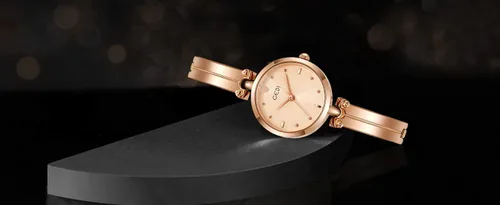 Vista 3 de Gosasa Reloj de pulsera de cuarzo para mujer, reloj elegante para mujer, impermeable, correa de acero inoxidable, reloj de lujo para mujer