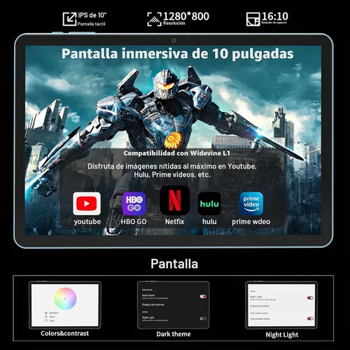 Vista 4 de Tablet Android 2026 de 10 pulgadas, tableta Android 15 con teclado, 24 GB+256 GB+2 TB expandir, tabletas 2 en 1 con Gemini AI, 8 núcleos, 8000 mAh