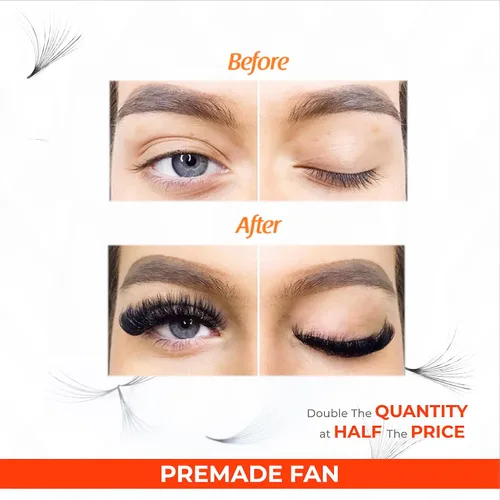 Vista 5 de THE LASH SUPPLY 1000fans 3D 4D 5D 6D 7D 8D 10D 12D 14D pestañas de abanico prefabricadas, rizo C/CD, longitud de 0.315 a 0.787 pulgadas