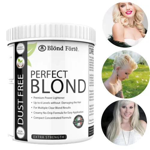 Vista 2 de Tina de 1.1 libra (17.6 onzas) Perfect Blond Extra Strength Professional Tinte para el cabello decolorante para el cabello - Hecho en Italia azul