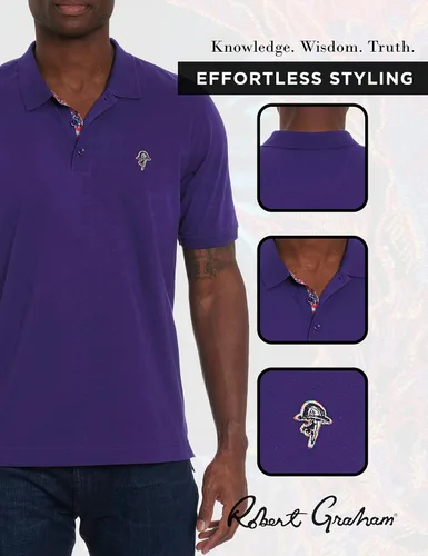 Vista 5 de Robert Graham Bowler para hombre, polo 100% algodón