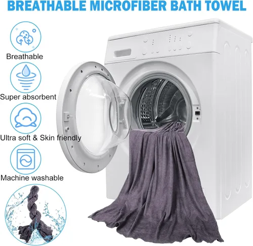 Vista 3 de Newwiee Juego de 20 toallas de baño a granel, toallas de baño grandes de secado rápido de 55 x 28 pulgadas para spa, gimnasio, salón, hotel y uso