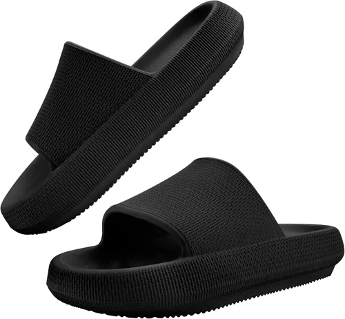 Vista 2 de Cloud Slides For Women and Men, Pillow Slippers Bathroom Slides, EVA Non Slip Thick Sole Platform Shoes
