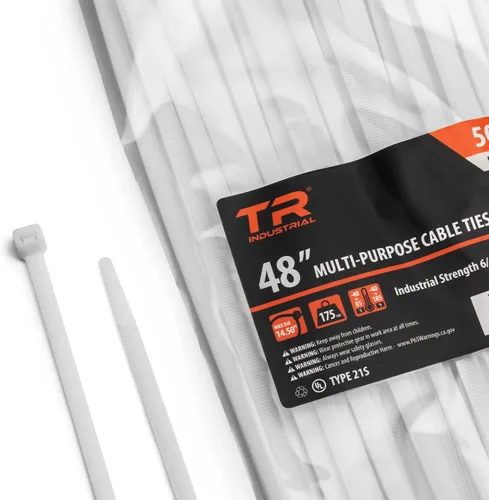 Vista 22 de Cable lazos multiuso TR Industrial TR88301 (100 piezas), 4 pulgadas, negro