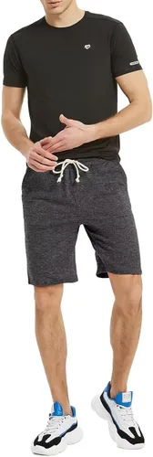 Vista 2 de Zengjo Pantalones cortos deportivos para hombre con bolsillos, pantalones cortos de punto de algodón, pantalones cortos deportivos de 9 pulgadas